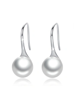 Solid 925 Sterling Silver Pearl Drop Earrings