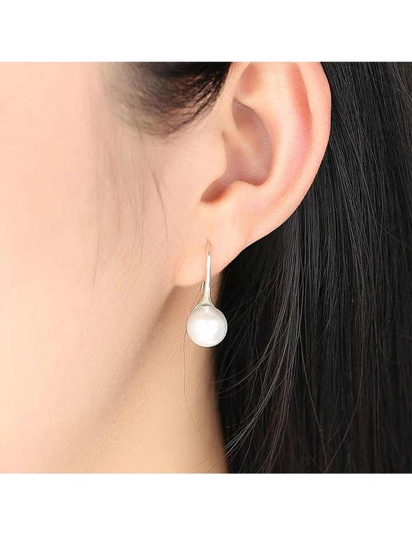 Solid 925 Sterling Silver Pearl Drop Earrings, hi-res image number null