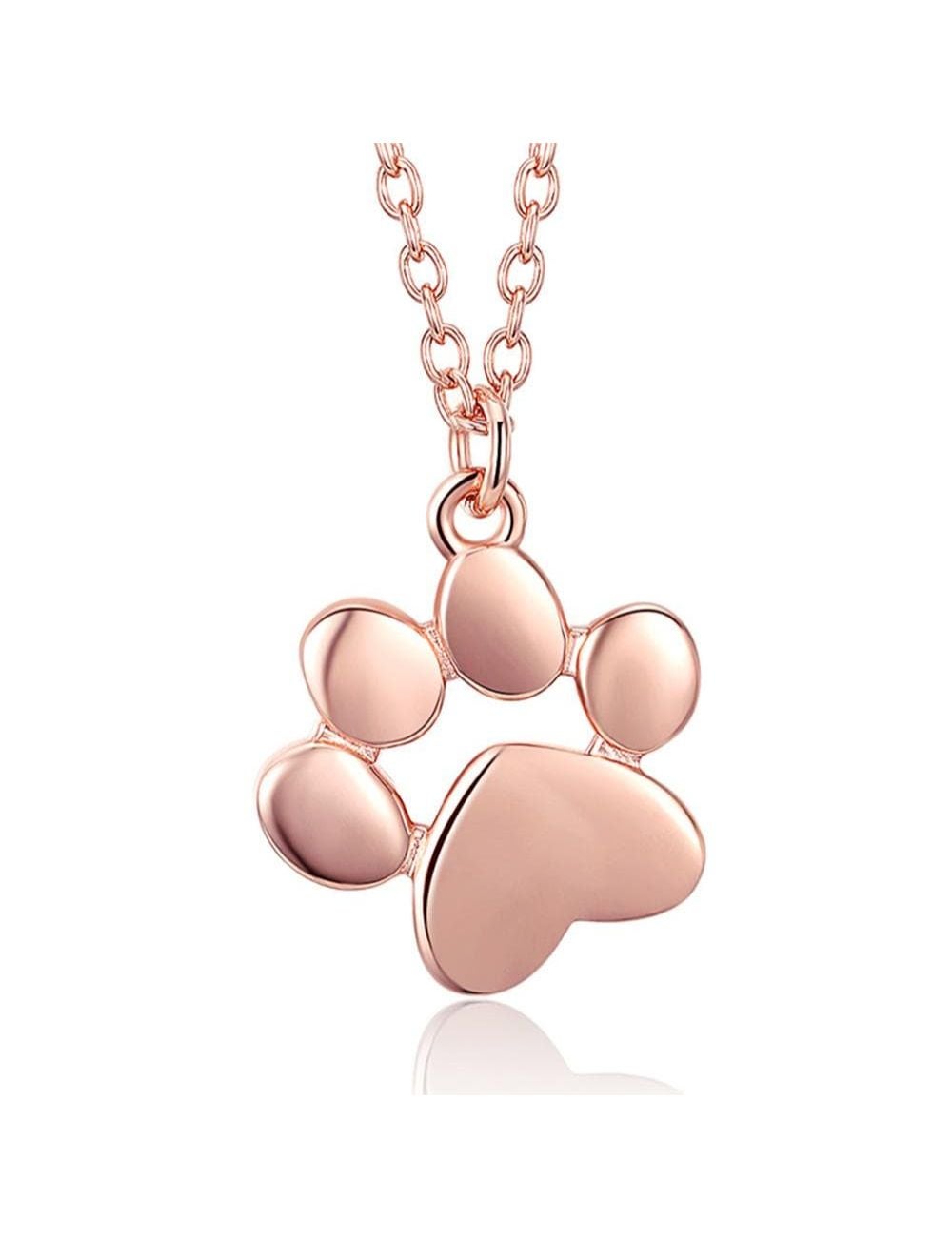 Rose gold dog paw outlet necklace