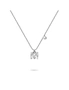 Solid 925 Sterling Silver Initial Crystal Personalised Alphabet Letter Necklace Silver- M, hi-res