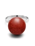 Solid 925 Sterling Silver Tint of Coral Red Ring, hi-res