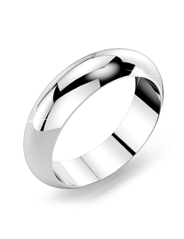 Solid 925 Sterling Silver Convex Solid Band Ring, hi-res image number null