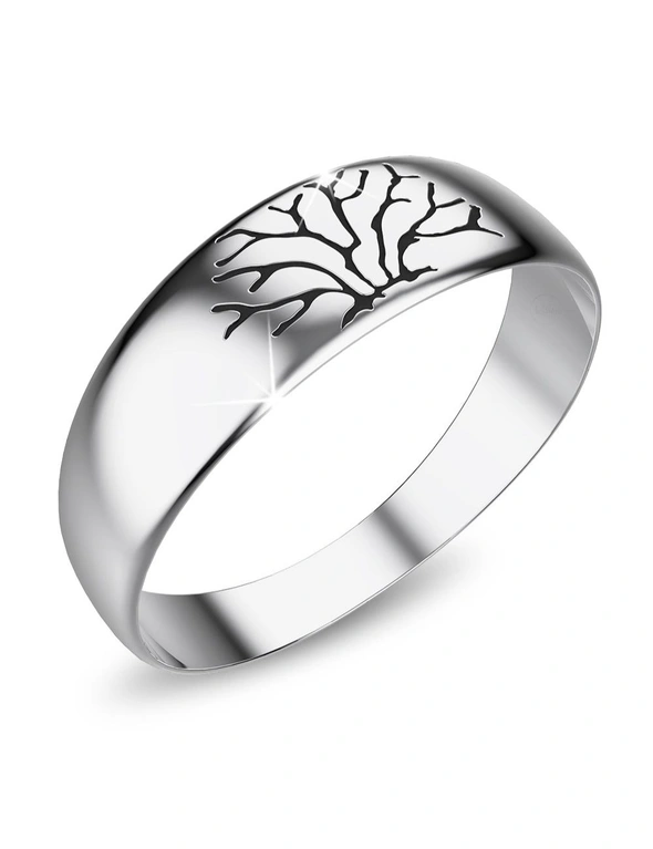 Solid 925 Sterling Silver Antique Tree of Life Ring, hi-res image number null