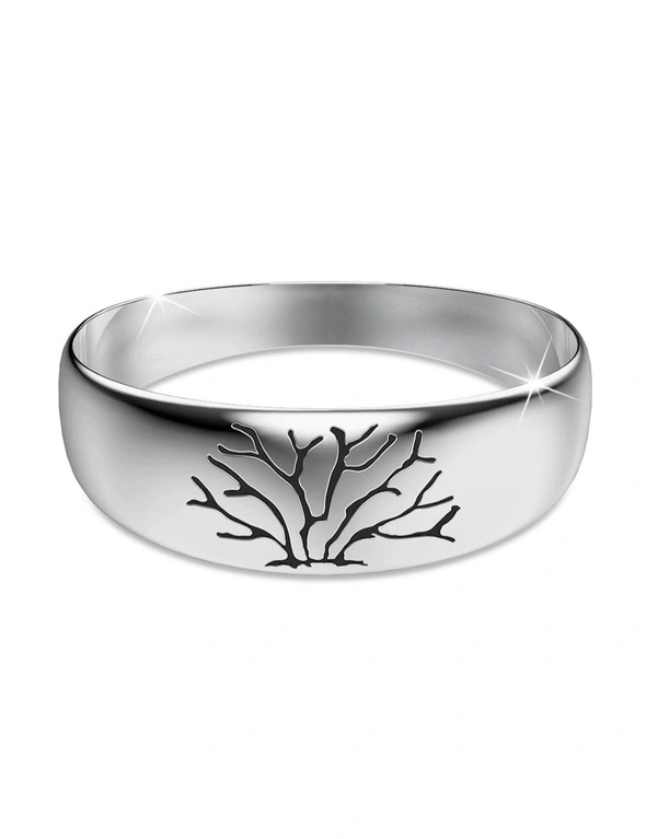 Solid 925 Sterling Silver Antique Tree of Life Ring, hi-res image number null