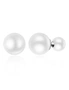 Solid 925 Sterling Silver Silver Duo Sparkle Earrings Set, hi-res