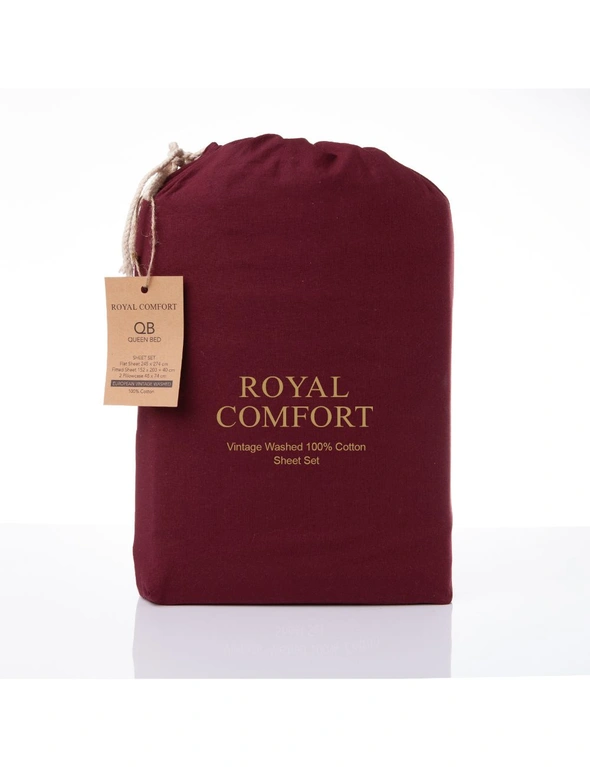 Royal Comfort Vintage Washed 100% Cotton Sheet Set, hi-res image number null