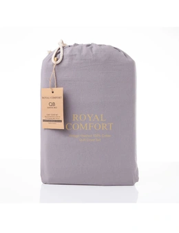 Royal Comfort Vintage Washed 100% Cotton Quilt Cover Set
