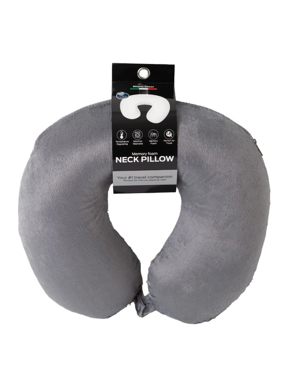 Milano Decor Memory Foam Travel Neck Pillow With Clip Cushion Support Soft, hi-res image number null