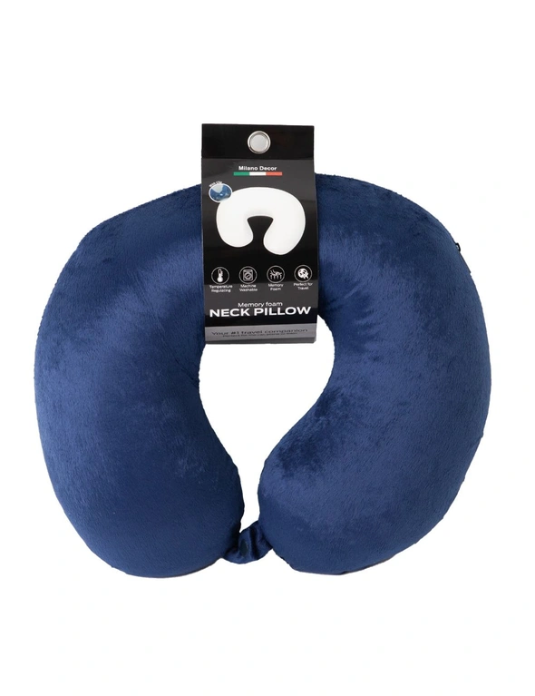 Milano Decor Memory Foam Travel Neck Pillow With Clip Cushion Support Soft, hi-res image number null
