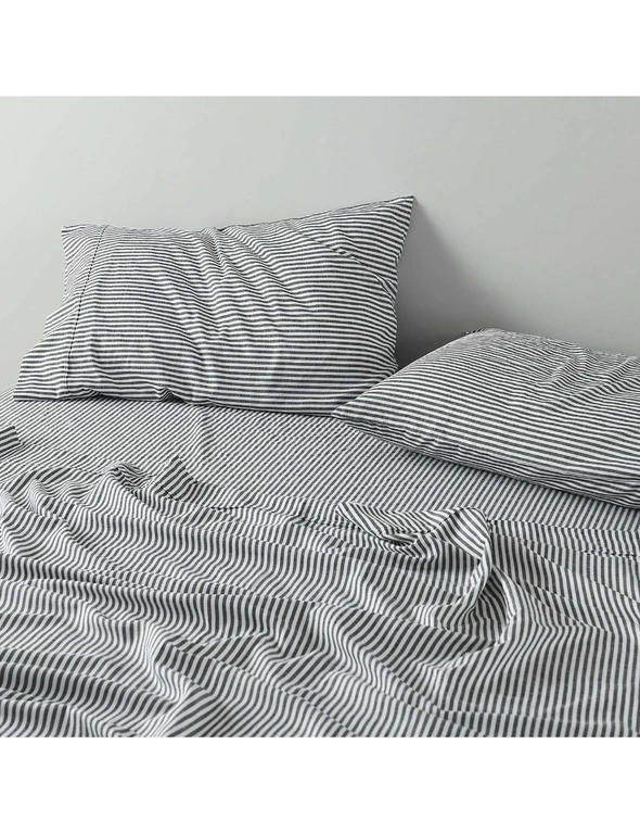 Royal Comfort Linen Blend Sheet Set with Stripe, hi-res image number null
