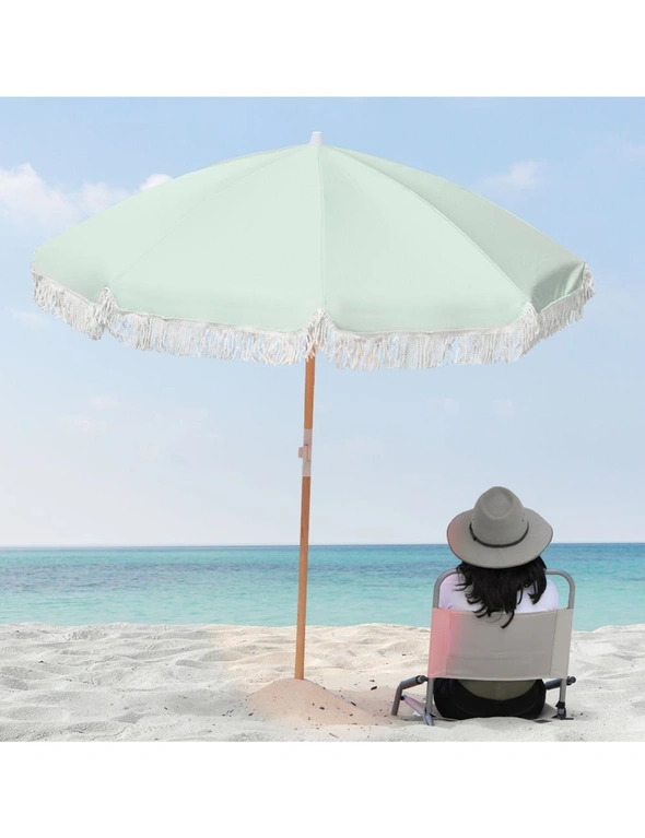 Havana Outdoors Fringed Beach Umbrella, hi-res image number null