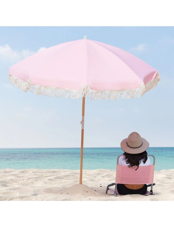 Havana Outdoors Fringed Beach Umbrella, hi-res image number null