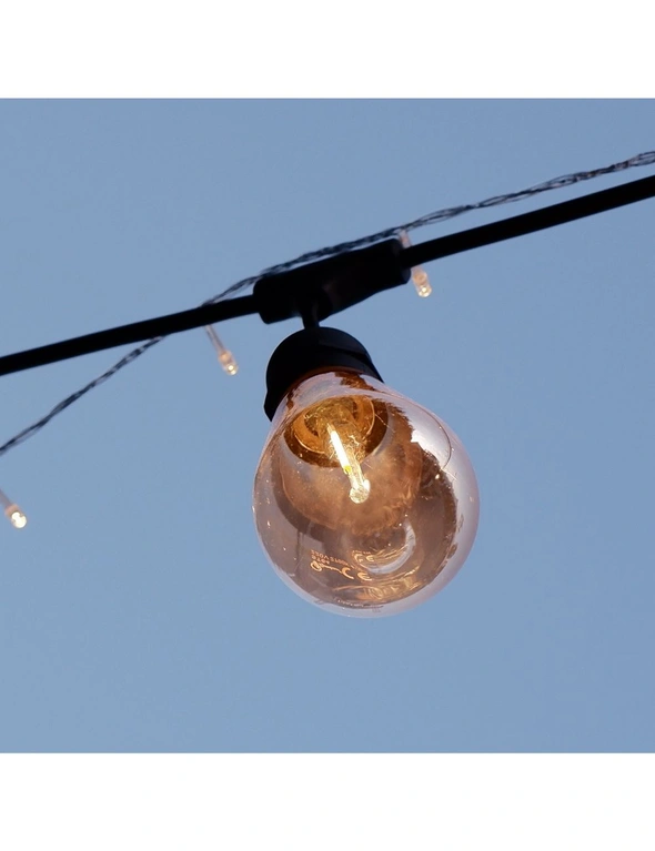 Milano Decor Edison Globe Solar Lamp String Lights - White - 20 Lights, hi-res image number null
