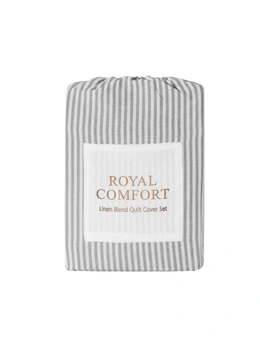 Royal Comfort Striped Linen Quilt Cover Set