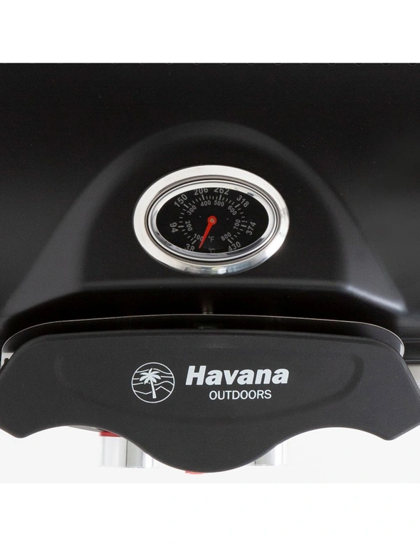 Havana Outdoors BBQ Mate Portable Gas Twin Burn Grill - Black, hi-res image number null