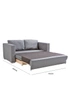 Casa Decor Selena 2 in 1 Sofa Couch Lounge Fabric Charcoal 2 Seater, hi-res