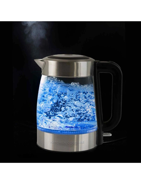 Kitchen Couture Cool Touch Stainless Steel LED Glass Kettle, hi-res image number null