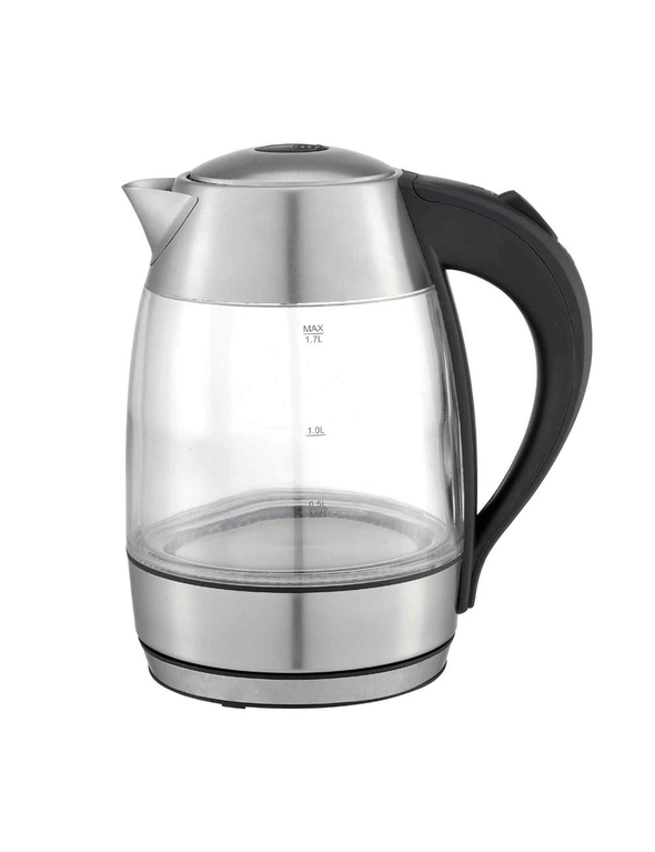 Kitchen Couture Cool Touch Slimline Stainless LED Glass Kettle, hi-res image number null
