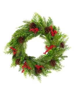 Santa's Helper Pine Cone Christmas Wreath Decor Xmas 50CM
