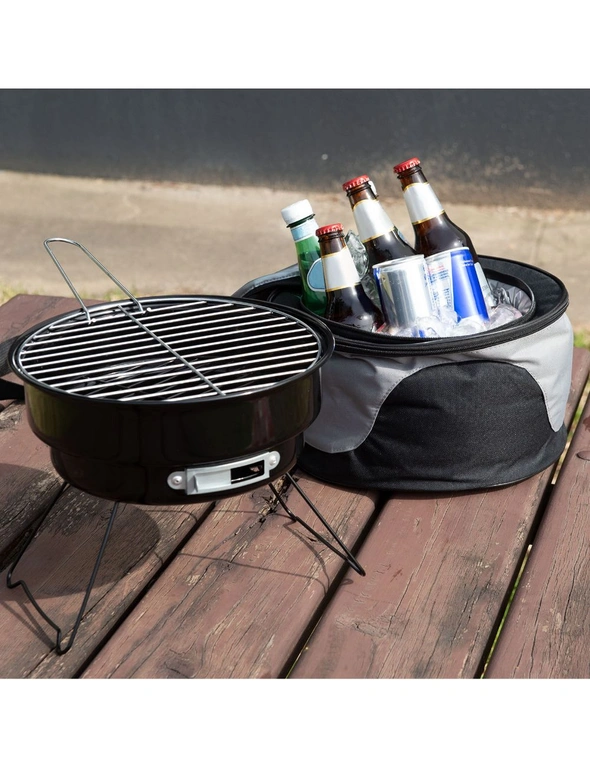 Havana Outdoors 2-IN-1 BBQ Grill Cooler Combo Set Outdoor Camping Picnic, hi-res image number null