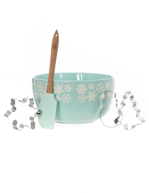Bread and Butter Electroplate Icy Snowflake Mini Mix Bowl Set - Light Blue, hi-res image number null