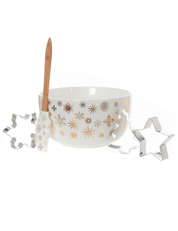 Bread and Butter Electroplate Snowflake Mini Mix Bowl Set - Gold