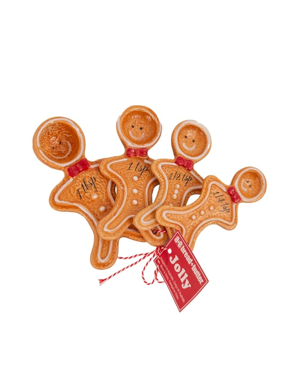 Bread and Butter Figurine Gingerbread Man Spoons - 4 Pack - Brown, hi-res image number null
