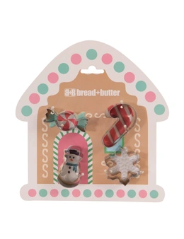 Bread and Butter Cookie Cutter - House, Snowman, Snowflake, Candy Cane - 4 Pk
