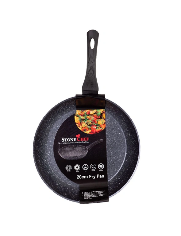 Stone Chef Forged Frying Pan Cookware Kitchen Fry Pan Black Grey Handle 20cm, hi-res image number null