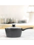 Stone Chef Forged Saucepan With Lid Cookware Kitchen Black Grey Handle 20cm, hi-res
