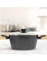 Stone Chef Forged Casserole With Lid Cookware Kitchen Black Grey Handle 24cm, hi-res
