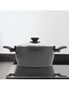 Stone Chef Forged Casserole With Lid Cookware Kitchen Black Grey Handle 24cm, hi-res