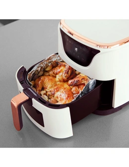 Kitchen Couture 6L Clear View Air Fryer - White / Rose