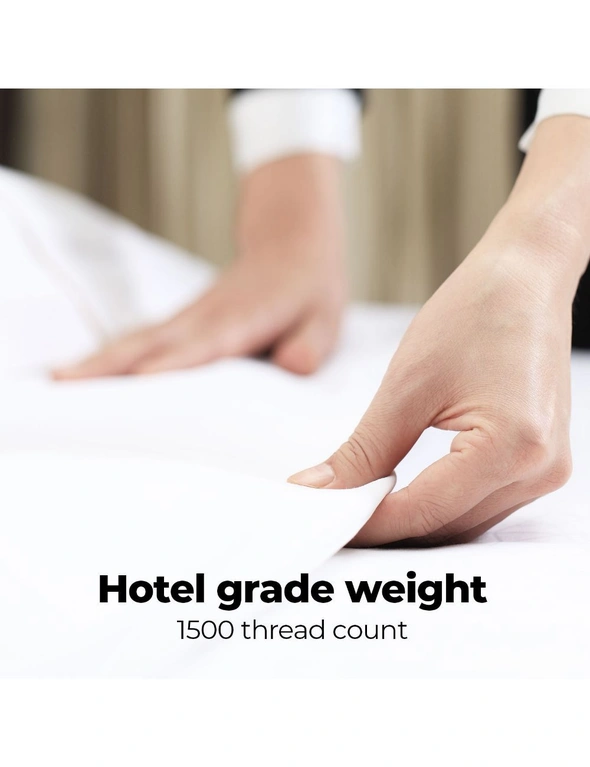 Royal Comfort 1500 TC Cotton Rich Fitted sheet 3 PC Set Queen-White, hi-res image number null
