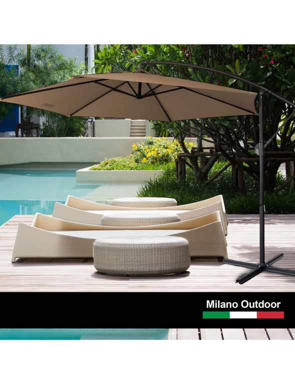 Milano Outdoor 3 Metre Cantilever Umbrella With Bonus Cover, hi-res image number null