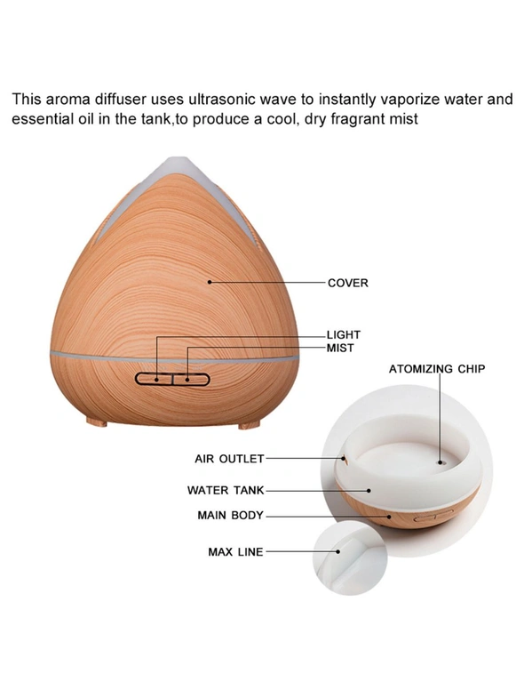 PureSpa Cool Mist Ultrasonic Diffuser With 3 Essential Oils, hi-res image number null
