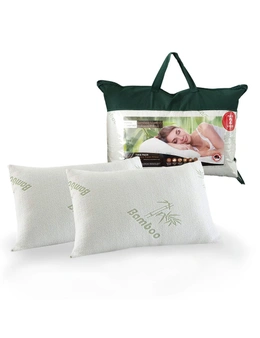 Royal Comfort Bamboo-Covered Memory Foam Pillow Twin Pack
