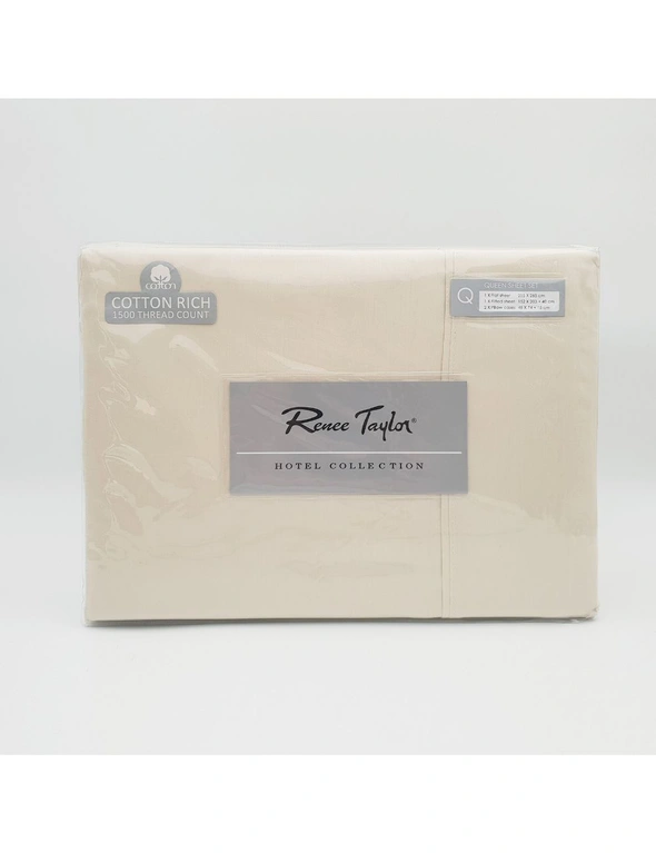 Renee Taylor 1500 Thread Count Cotton Blend Sheet and Pillowcase Set, hi-res image number null