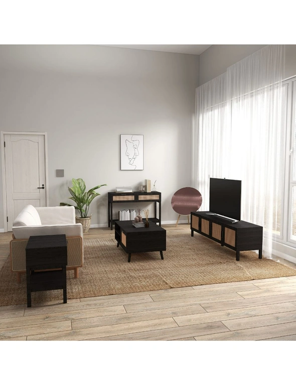 Casa Decor Tulum Rattan 3 Piece Living Room Set Console Coffee Table TV Unit, hi-res image number null