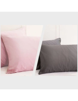 Royal Comfort Mulberry Silk Pillowcase Combo - 2 x Twin Packs Lilac + Charcoal
