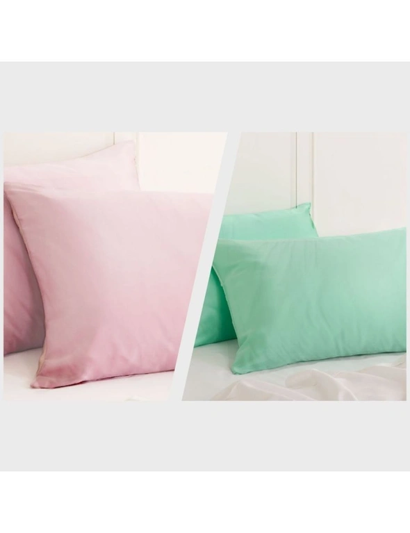 Royal Comfort Mulberry Silk Pillowcase Combo - 2 x Twin Packs Lilac + Mint, hi-res image number null