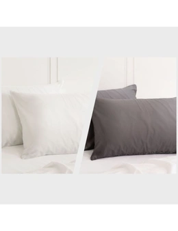 Royal Comfort Mulberry Silk Pillowcase Combo - 2 x Twin Packs Ivory + Charcoal