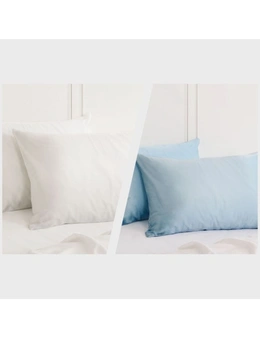 Royal Comfort Mulberry Silk Pillowcase Combo - 2 x Twin Packs Ivory + Soft Blue