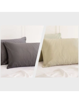 Royal Comfort Mulberry Silk Pillowcase Combo - 2 x Twin Packs Charcoal + Champagne