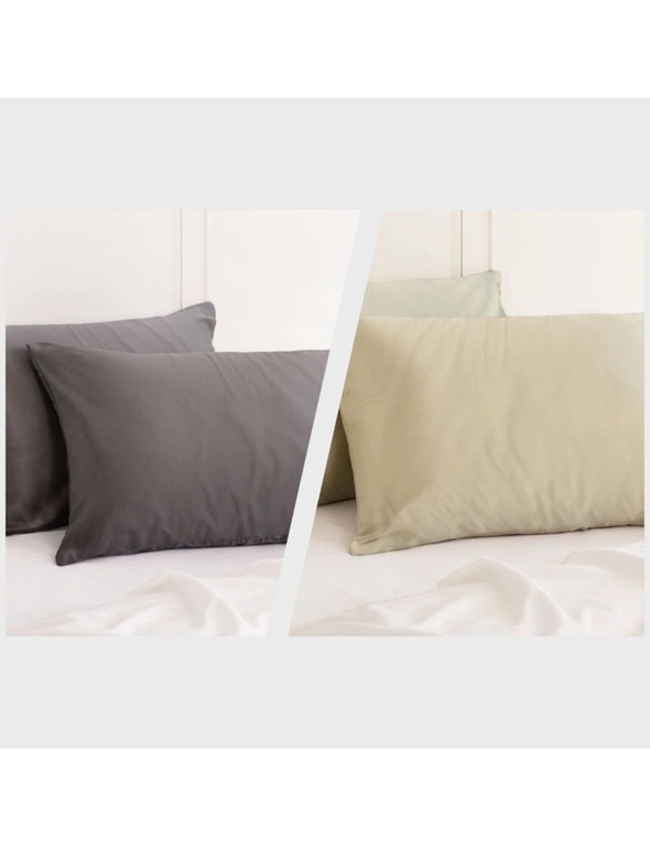 Royal Comfort Mulberry Silk Pillowcase Combo - 2 x Twin Packs Charcoal + Champagne, hi-res image number null