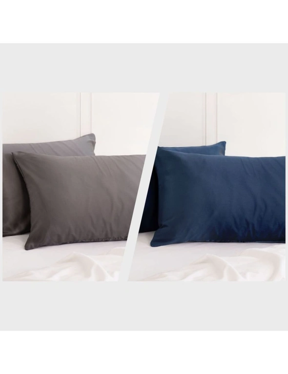 Royal Comfort Mulberry Silk Pillowcase Combo - 2 x Twin Packs Charcoal + Navy, hi-res image number null