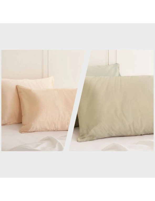 Royal Comfort Mulberry Silk Pillowcase Combo - 2 x Twin Packs Champagne Pink + Champagne, hi-res image number null