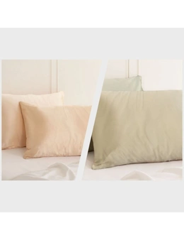 Royal Comfort Mulberry Silk Pillowcase Combo - 2 x Twin Packs Champagne Pink + Champagne