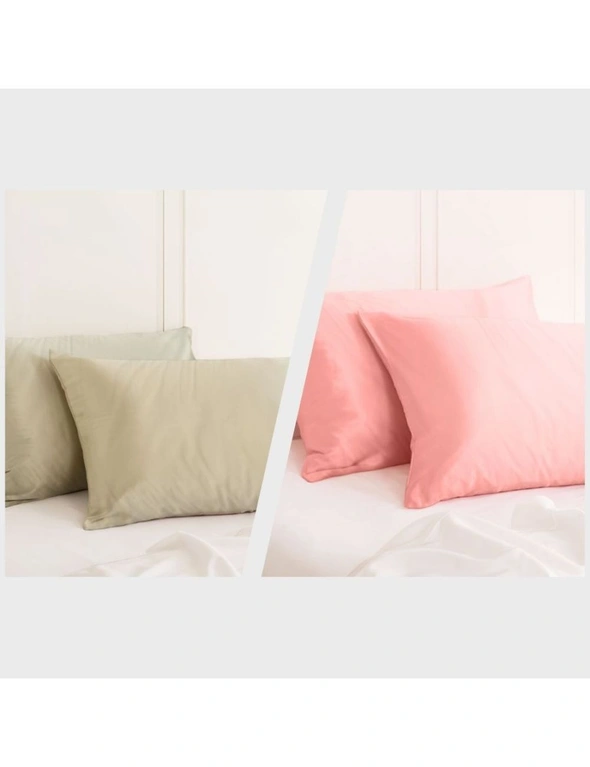 Royal Comfort Mulberry Silk Pillowcase Combo - 2 x Twin Packs Champagne + Blush, hi-res image number null