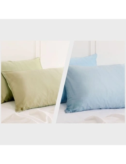 Royal Comfort Mulberry Silk Pillowcase Combo - 2 x Twin Packs Sage + Soft Blue